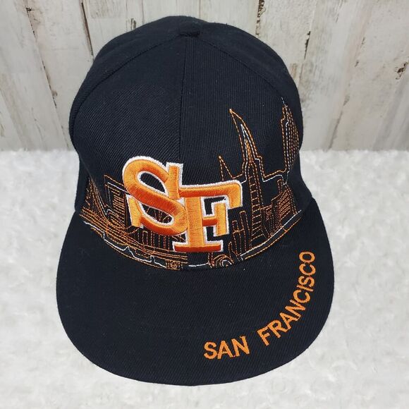 San Francisco Snapback Cap Black Orange OSFM - Picture 4 of 8